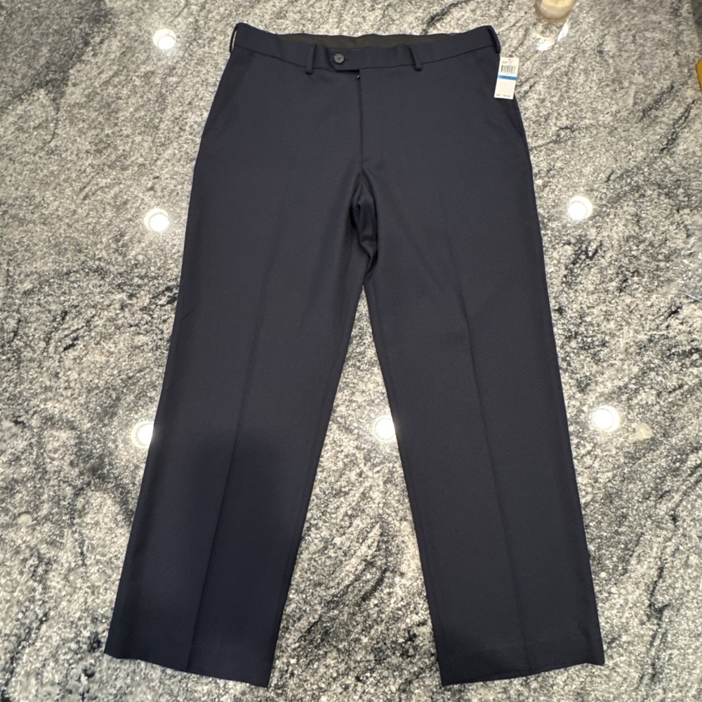 Izod Straight Leg Dress Pants Mens‎ 36x30 Navy Cotton NWT #343